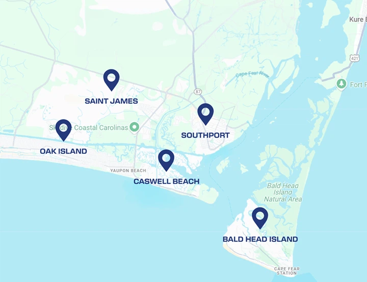 north star surveying service area map Southport NC